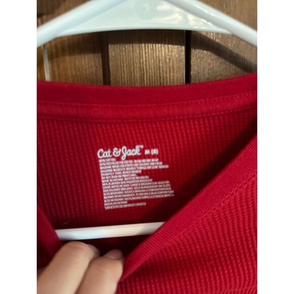Cat & Jack red waffle shirt size 8 - Picture 2 of 3